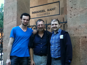 Strenski and 2 colleagues at tomb of Immanuel Kant